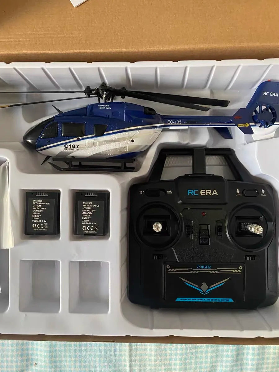 Nuevo C187 Avión de Control remoto Kubingke Ec135 modelo Helicóptero de Control remoto paleta única sin alerones modelo de avión de juguete