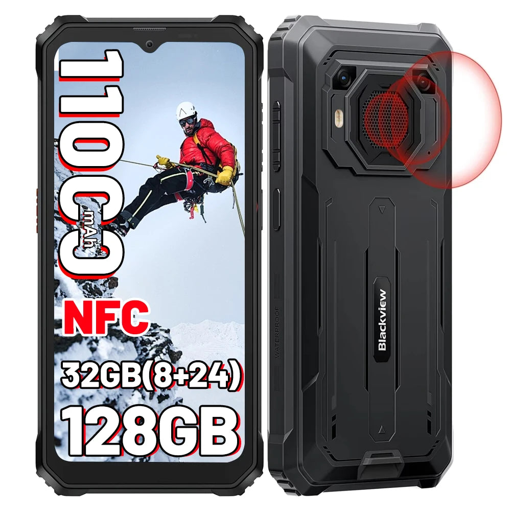 BLACKVIEW BV6200 Plus [Sin cargador UE] Smartphone resistente 32GB(8+24) + 128GB 11000mAh Teléfono móvil Android 15 6.56'' 90Hz NFC