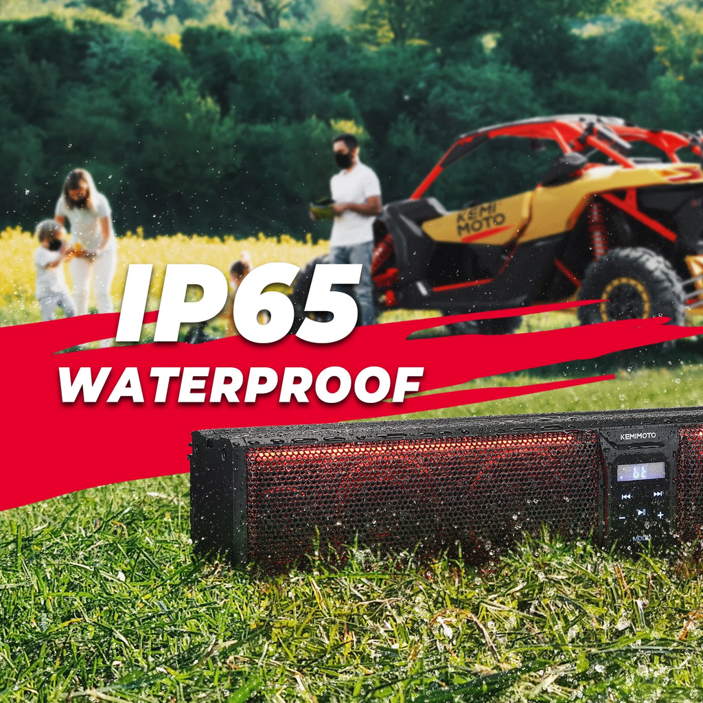 Barra de Sonido RGB para UTV, Altavoz Bluetooth de 600W, Compatible con Barras Antivuelco de 1.5-2.25, Compatible con Polaris RZR Ranger para Can-Am Maverick X3/ R