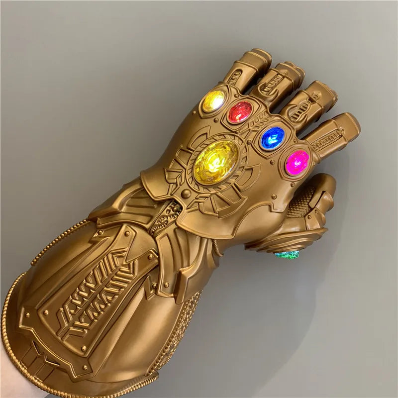 Marvel 1:1 Iron Man infinito piedra Thanos guantes vengadores superhéroe Weapen guantelete guantes con luz LED Cosplay Capitán América chico