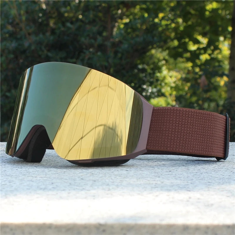 Cubierta abatible magnética, gafas de esquí antiniebla de doble capa, gafas de Snowboard, gafas para motos de nieve, protección óptica para deportes al aire libre