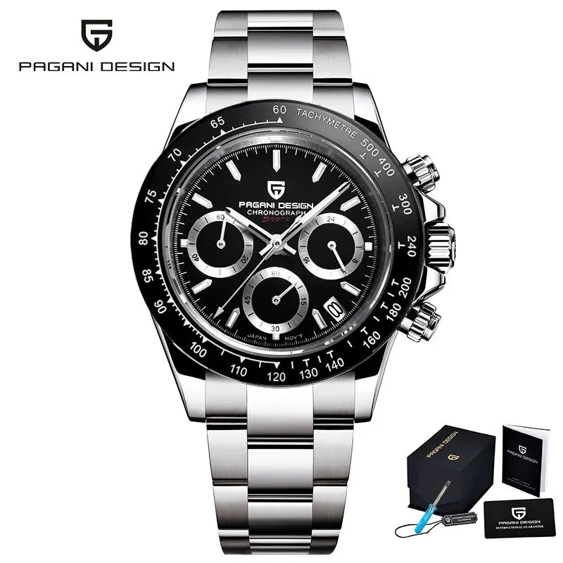 PAGANI DESIGN 2026 Nuevo Reloj de Cuarzo para Hombre de Lujo en Oro Rosa, Reloj de Pulsera Deportivo con Cronógrafo e Impermeable 100M para Hombre