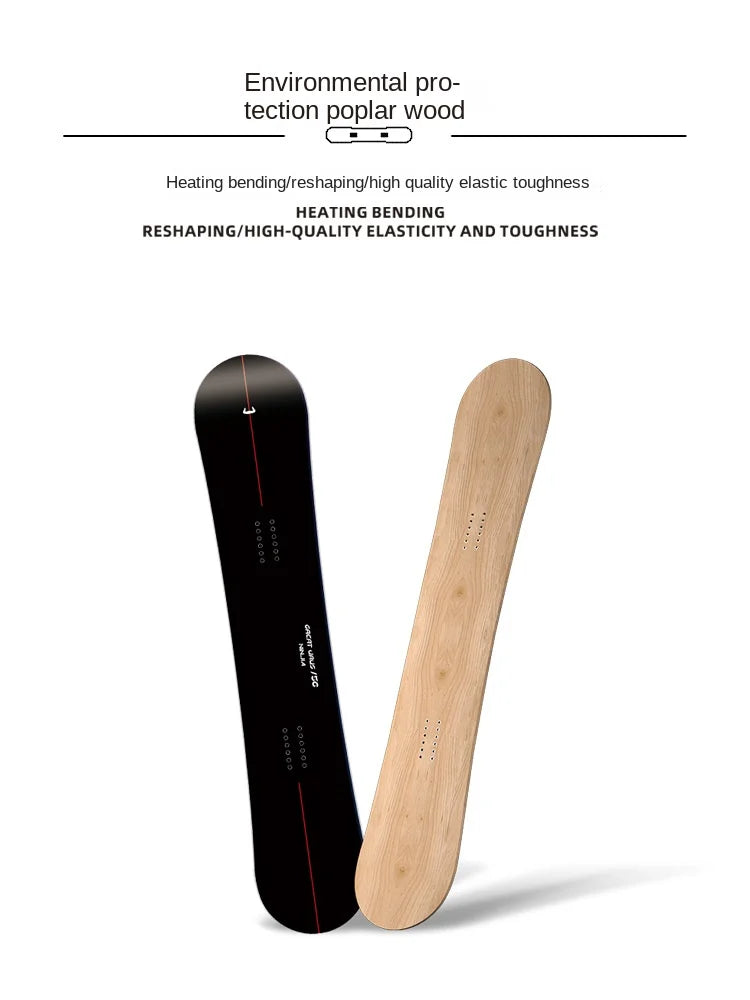 Tabla de flores plana para Snowboard profesional para adultos, núcleo de madera de álamo blanco de montaña, bidireccional