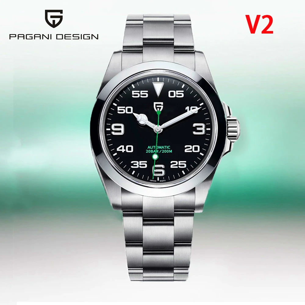 Nuevos relojes mecánicos PAGANI DESIGN de 40 mm para hombre, de lujo, con cristal de zafiro, revestimiento antirreflectante, automáticos, resistentes al agua hasta 20 bares