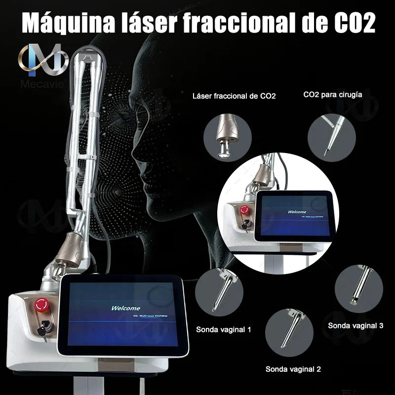 Máquina de Láser Fraccional de CO2 5D Profesional de 60W, Dispositivo de Belleza Multifuncional con 5 Modos de Trabajo: Pulso 1D, Matriz de Puntos 2D, 3D