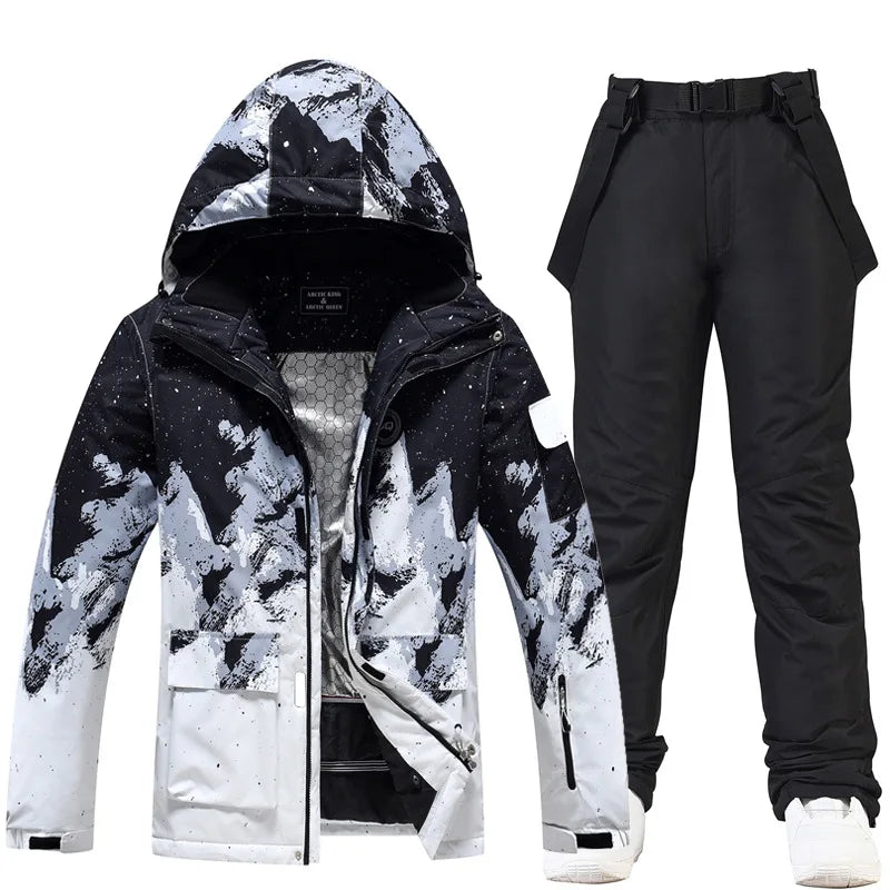 Nuevo traje de esquí de montaña nevado para hombre, ropa de nieve cálida impermeable a prueba de viento para invierno y exteriores, chaqueta de snowboard para parejas y mujeres, pantalones