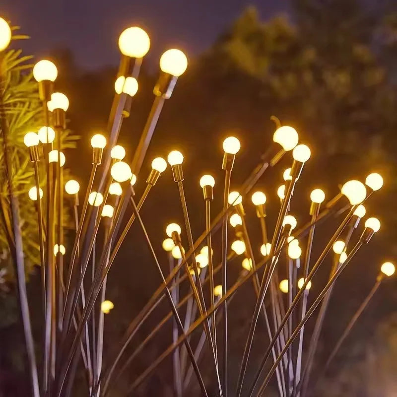 Outdoor RGB Color Lights LED Solar Garden Lamp Firefly Lights IP65 Waterproof Vibrant Swaying Lights Pathway Patio Decoration