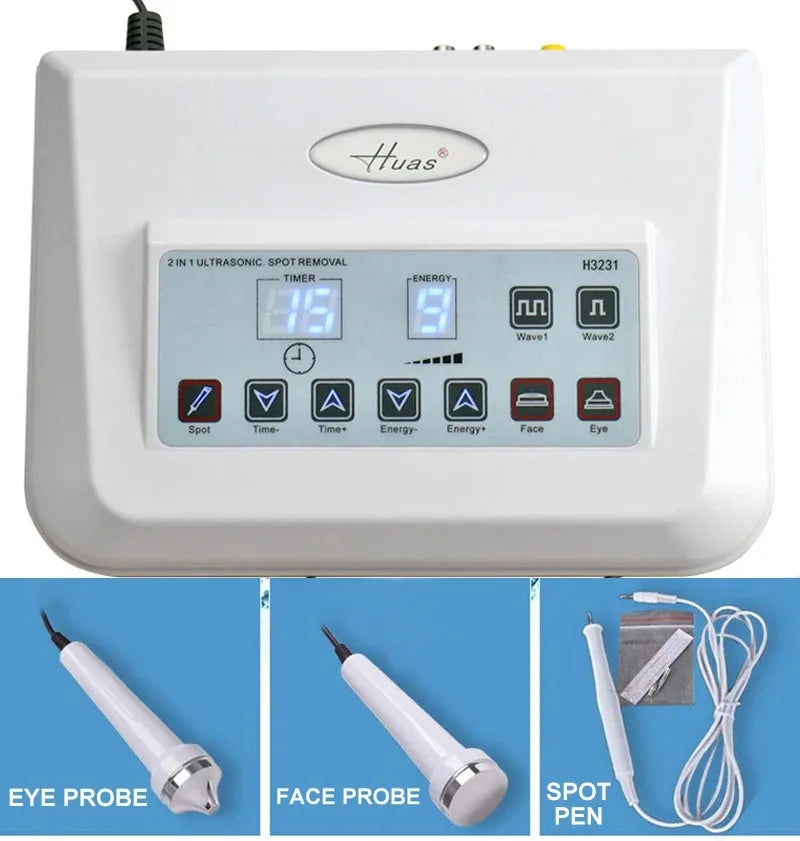 Máquina Facial Ultrasónica 3 en 1, Eliminador de Tatuajes, Verrugas, Lunares y Pecas, Pluma de Micro Plasma para Eliminación de Pecas