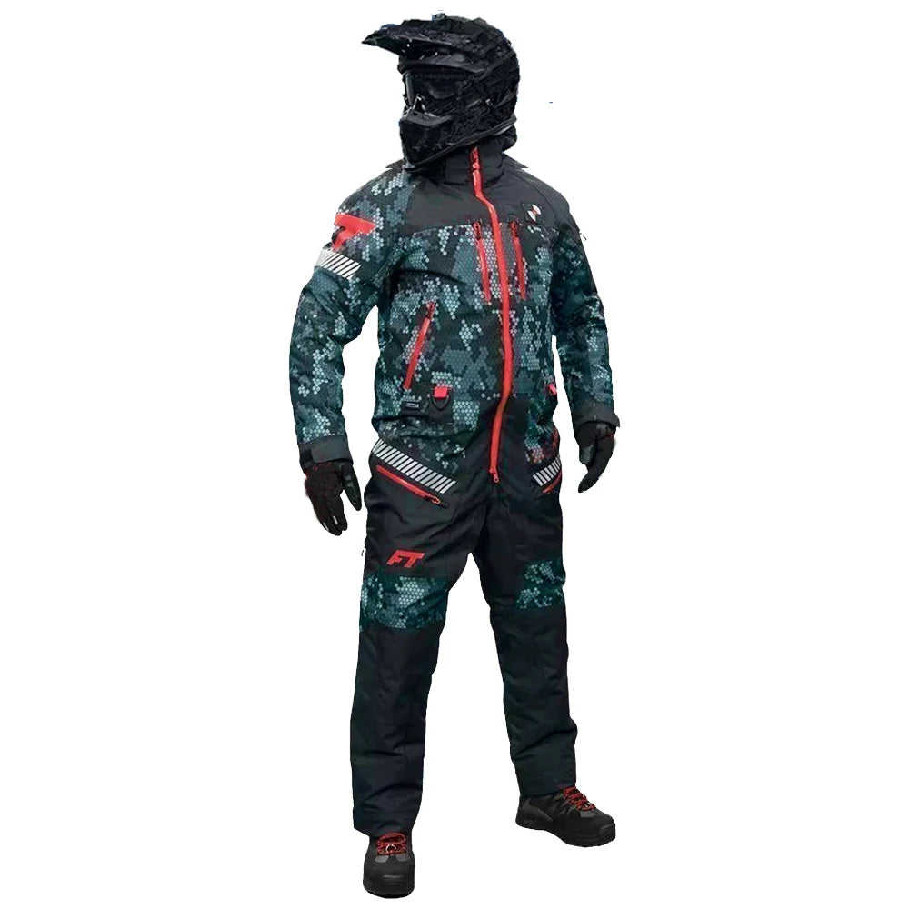 Monos para hombre, traje de esquí de carcasa dura de una pieza, abrigo interior de algodón para mantener el calor, conjunto de ropa deportiva impermeable para invierno al aire libre