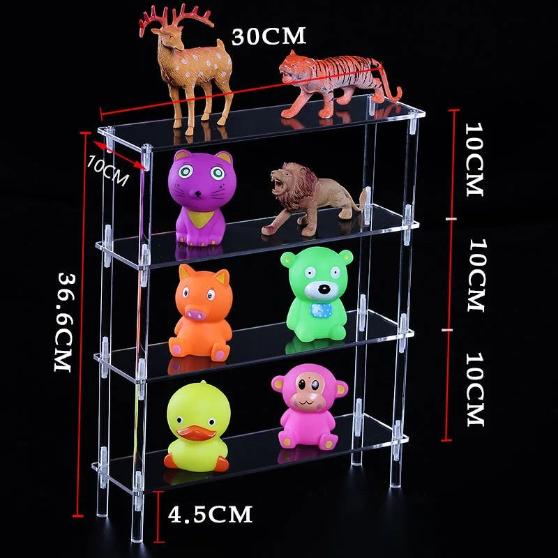 Soporte de exhibición de acrílico de 1 a 5 niveles, estante elevador transparente para cupcakes, perfumes, decoración de muñecas y organizador de figuras Amiibo y Funko POP