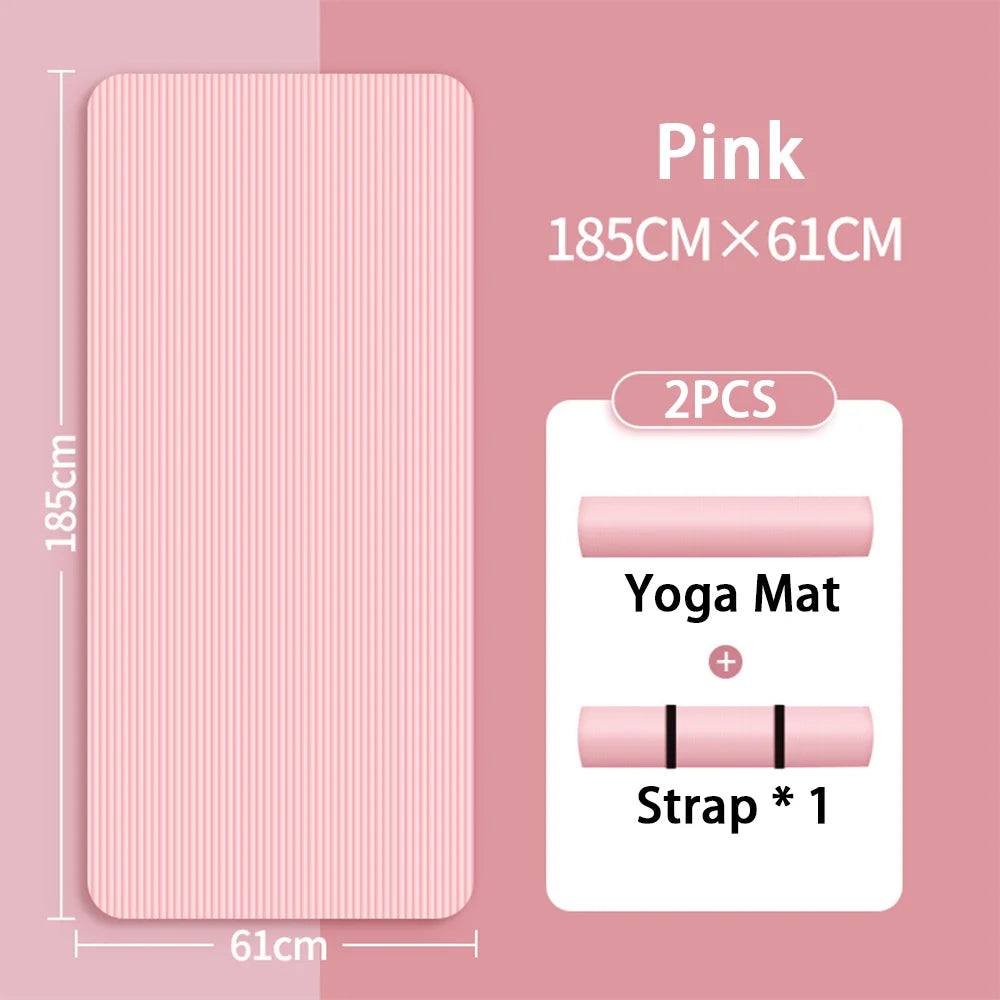 Esterilla de yoga NBR de 8 mm antideslizante y gruesa para principiantes, esterilla de yoga para el hogar para deportes, danza, equipo de fitness.