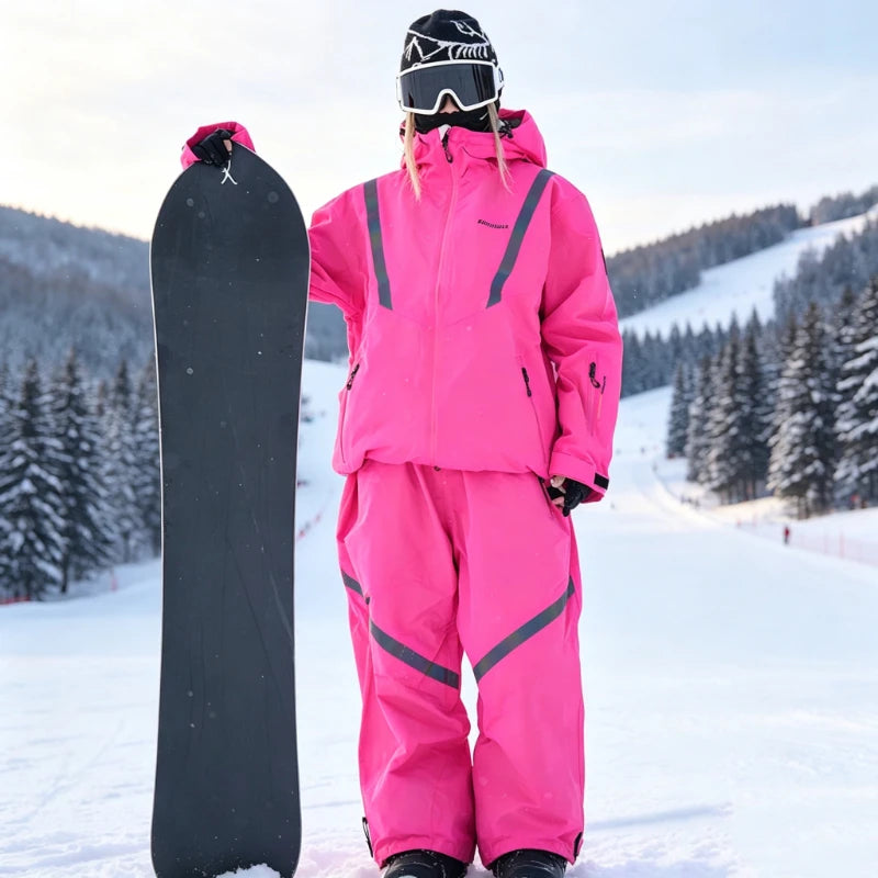 Nuevo Conjunto de Traje de Esquí para Hombre y Mujer 2026, Chaqueta y Pantalones de Esquí Impermeables y Resistentes al Viento, Ropa de Nieve