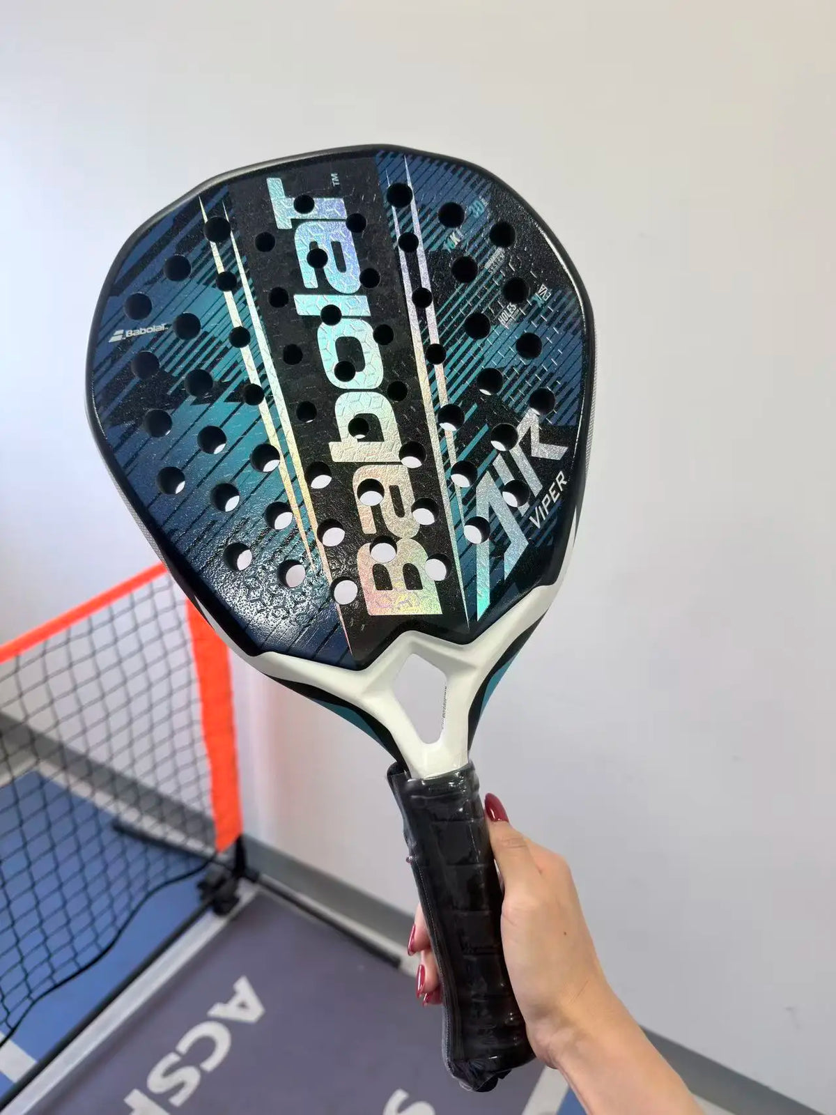 Raqueta de Pádel Ligera de Fibra de Carbono Estilo Jaula, Núcleo de Espuma de Memoria EVA, Superficie Suave, Raqueta Deportiva