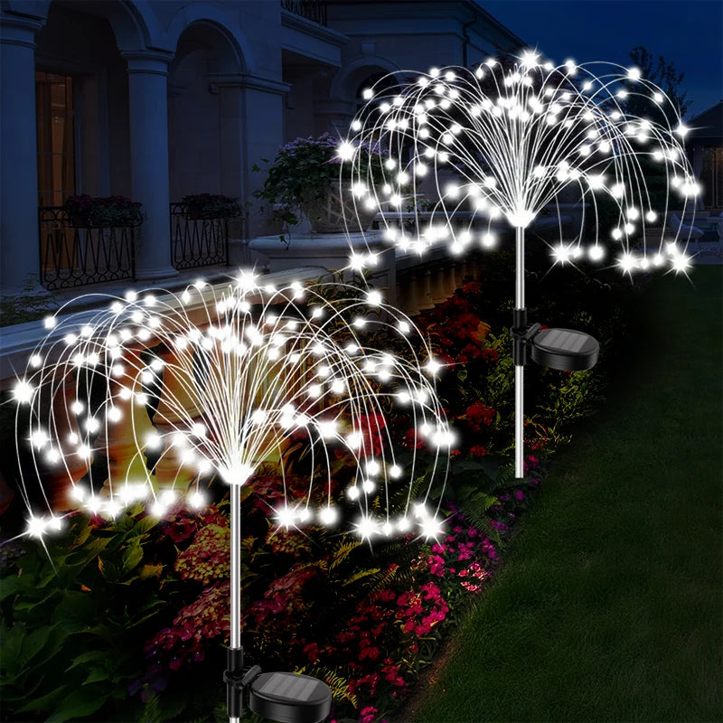 Luces solares de fuegos artificiales de 420LED, luces impermeables para decoración de jardín, luces de hadas de diente de león para Patio exterior, camino, césped y Patio