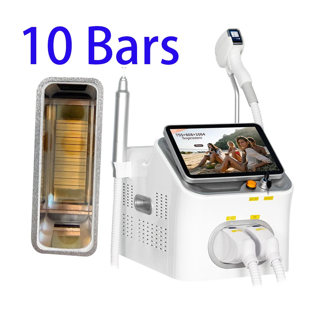 Máquina de depilación láser con diodo FAC 5000W 10 barras, equipo de depilación físico permanente e indoloro para el cuidado del cuerpo y las axilas