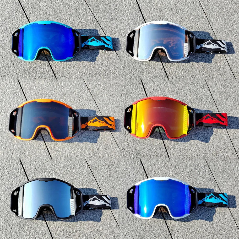 Gafas de esquí de doble capa antivaho, gafas de snowboard para hombres y mujeres, deportes de invierno al aire libre, protección UV, gafas de esquí de fondo