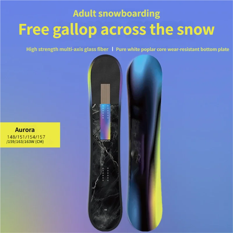Tabla de Snowboard Aurora All Mountain al por Mayor para Adultos, Hombres y Mujeres, con Núcleo de Madera de Álamo, Impermeable y de Construcción Ecológica