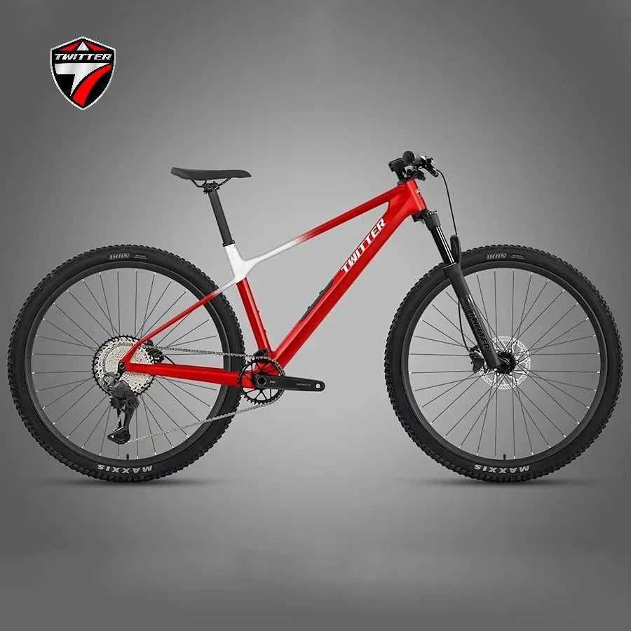 Bicicleta de montaña de fibra de carbono para campo a través TWITTER M10 SENTYEH, con velocidad variable electrónica, frenos de disco hidráulicos ES800-13S/XT/M8100-12S
