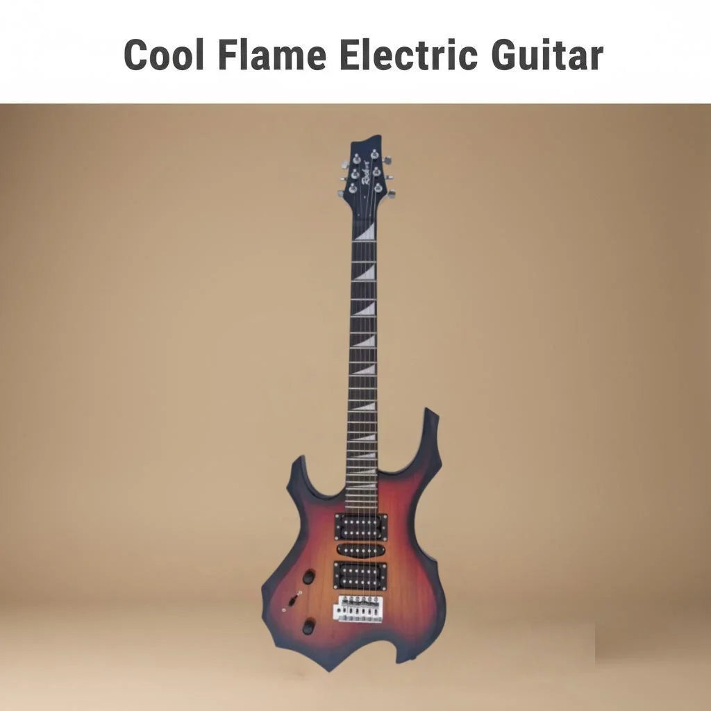 Guitarra eléctrica Sunset Gradient, acabado Flame para zurdos, pastillas de doble bobina, interruptor de un solo palanca, guitarra eléctrica de rock. Ideal