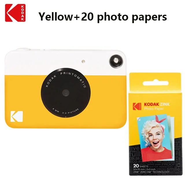 KODAK Printomatic nueva cámara de impresión instantánea Digital ZINK impresión sin tinta Color papel fotográfico impresión Flash + juego de 40 películas
