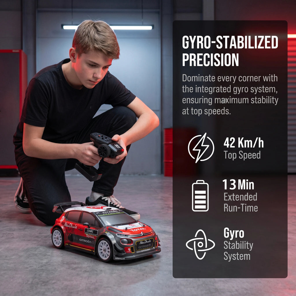 HYPER GO RC MJX 14303 Coche de Derrape de Alta Velocidad de 42 KM/H con Giroscopio - Juguete Eléctrico 4WD Profesional 1/14 con Control Remoto, Coche Todoterreno con Motor de Escobillas, Camiones Monstruo, Regalos para Adult