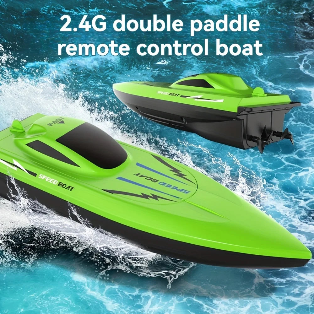 Lancha rápida de control remoto de 2.4G para niños – Juguete de barco RC eléctrico rápido con motor doble, modelo impermeable para piscina y juego al aire libre