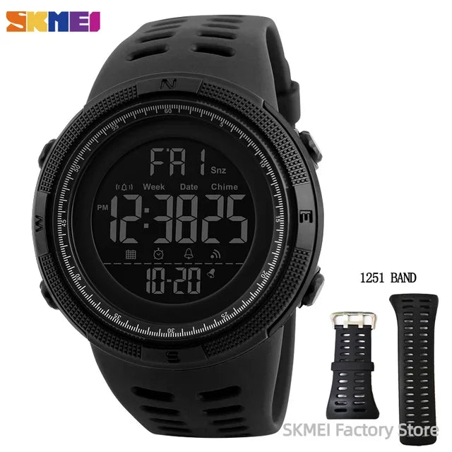 SKMEI 1251 Digital Watch for Men Waterproof Sports Electronic Countdown Mens Wristwatches Military Date Clock 1560 Reloj Hombre