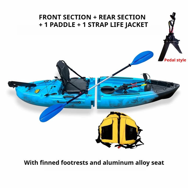 Kayak LLDPE portátil 2025 con canoa eléctrica impulsada por Pedal de carcasa dura dividida para Solo Tandem Lake Sea Adventures montaje Modular