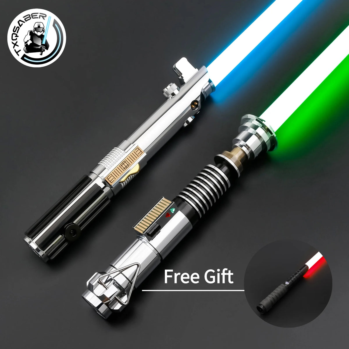 TXQSABER AnakinEP3 and LukeEP6 2pcs Lightsaber Buy 2 get 1 Free Gifts Jedi Smooth Swing Metal Hilt With Blade Skywalker