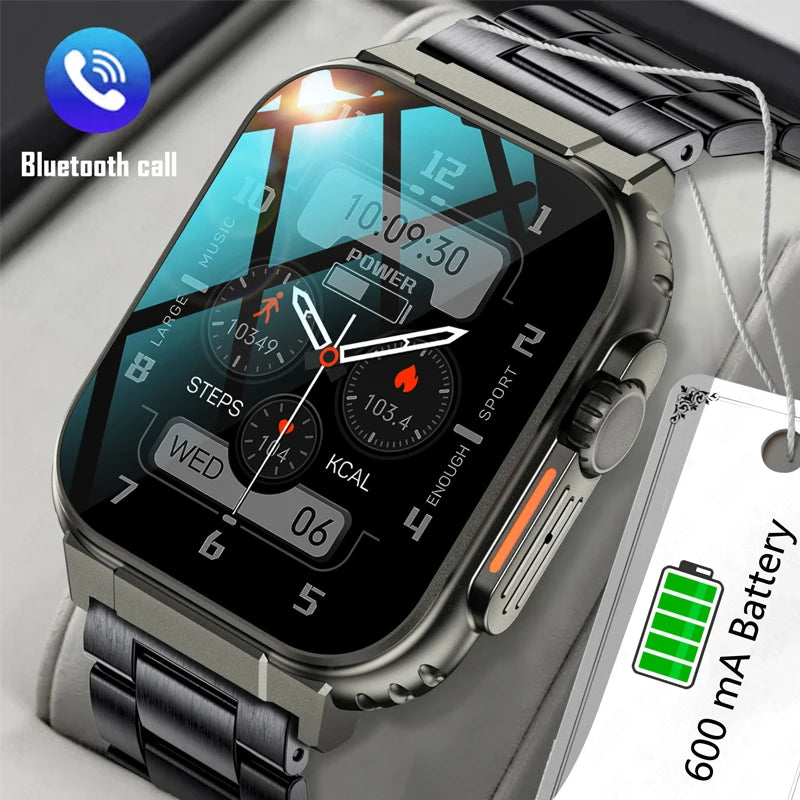 LIGE Nuevo reloj inteligente de 600 mAh para hombre, pulsera de fitness para deportes al aire libre, reloj con presión arterial, resistente al agua IP68, reloj inteligente para Android
