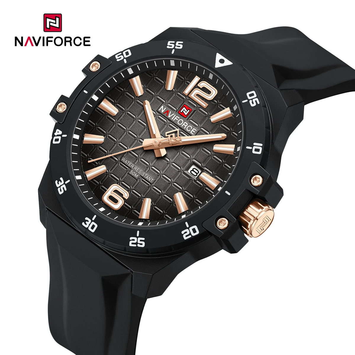 Reloj de lujo para hombre marca NAVIFORCE, reloj de pulsera de cuarzo original, moderno, elegante, resistente al agua y luminoso.