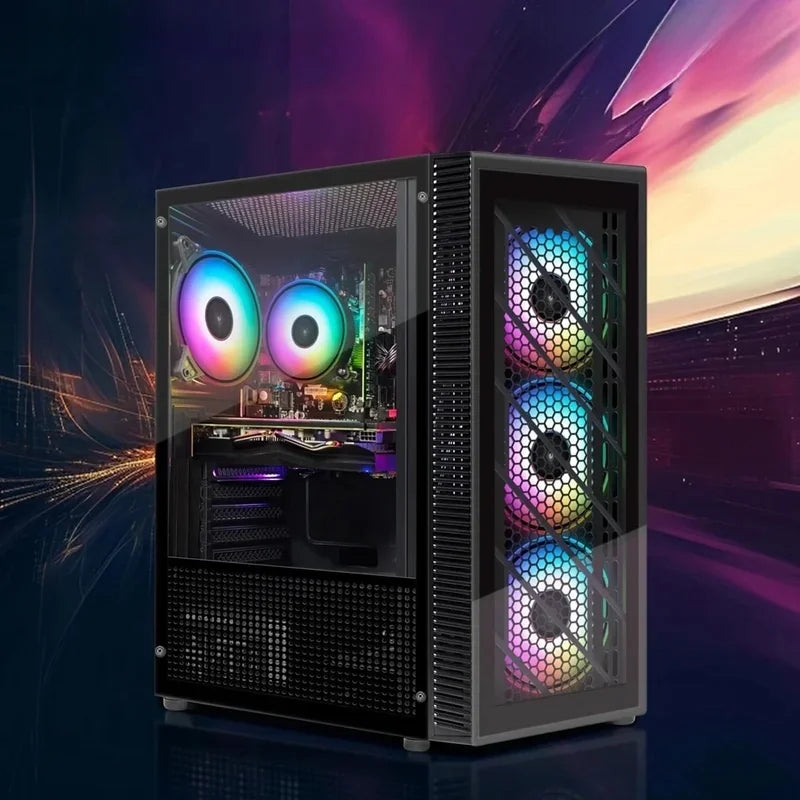 PC de escritorio para juegos, Radeon RX 580 8G GDDR5, 10.a generación G5905 3,5G, 16G RAM, 512G SSD, WiFi, BT 5,0, ventilador RGB x 4, alfombrilla de ratón RGB