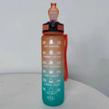 Botella de agua portátil de 1 litro con pajita, botella de agua deportiva motivacional, botellas a prueba de fugas para beber, jarras de Fitness para viajes al aire libre
