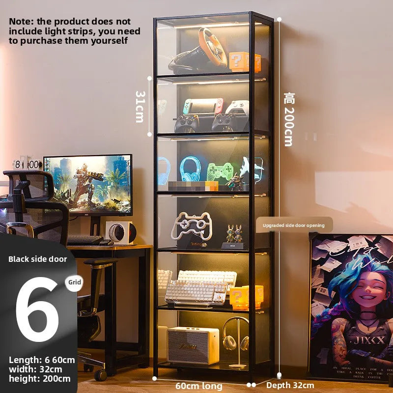 Vitrina de exhibición para el hogar, modelos de juguetes Gundam, productos de e-sports, vitrina de cristal transparente, vitrina para cascos y bloques de construcción.