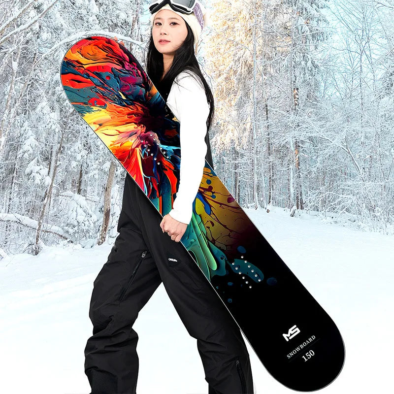 Tabla de Snowboard Personalizada para Adultos, Monopatín Todo Terreno, Esquí Plano, Modelo Personalizado con Diseño Floral, Sin Material