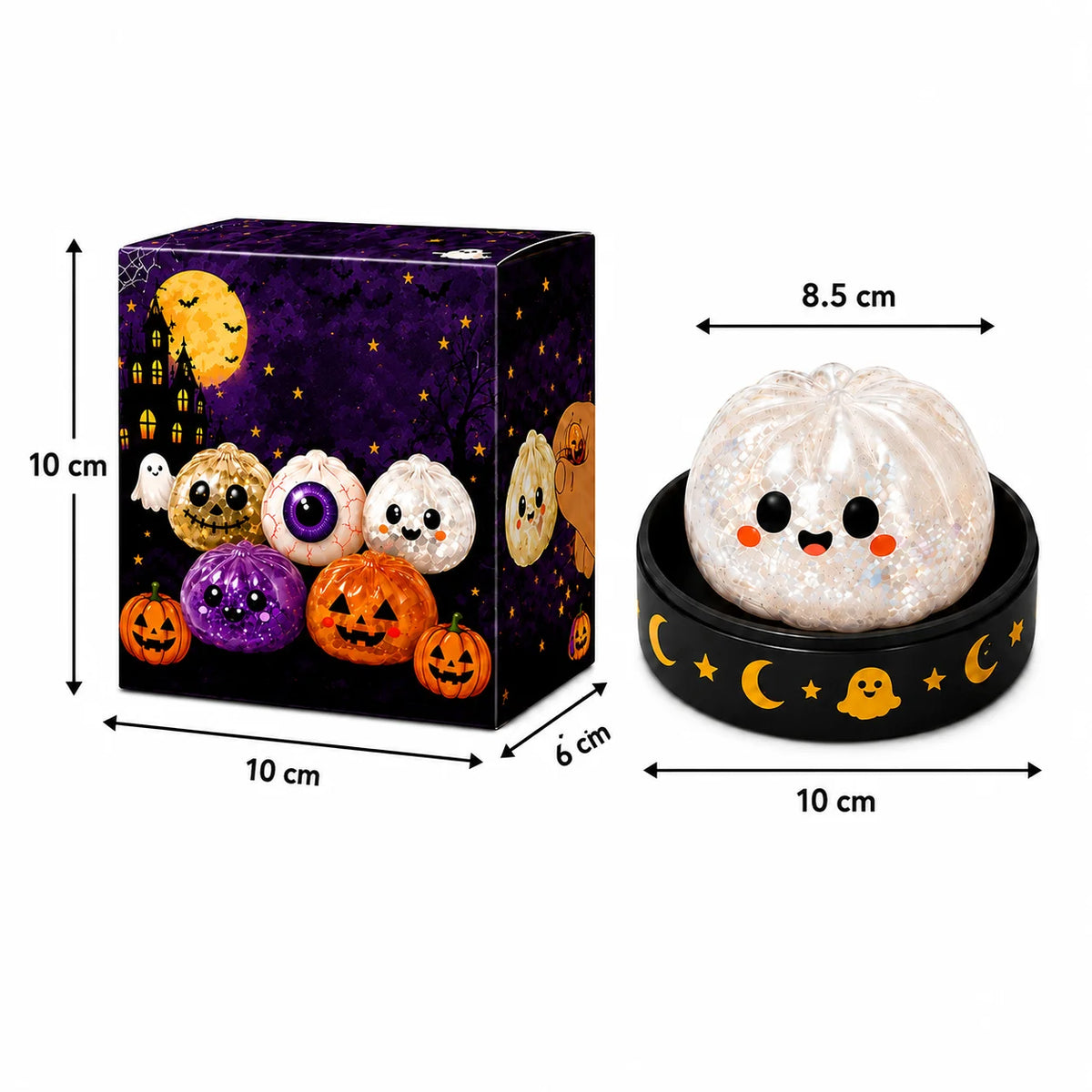 Juguete Antiestrés de 5.5cm/8.5cm con Forma de Fantasma de Halloween, Squishy de Presión de Ascenso Lento para Niños y Adultos, Regalo Antiansiedad
