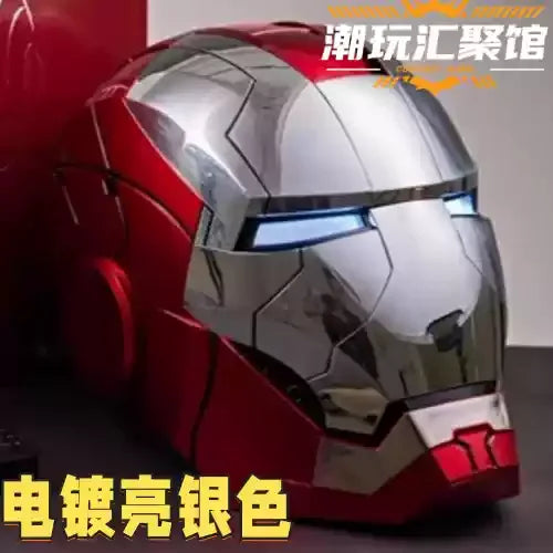 Casco Iron Man MK5, Real, portátil, apertura eléctrica automática, cierre, regalo de Año Nuevo para el Día de los niños, figura de acción coleccionable, juguete