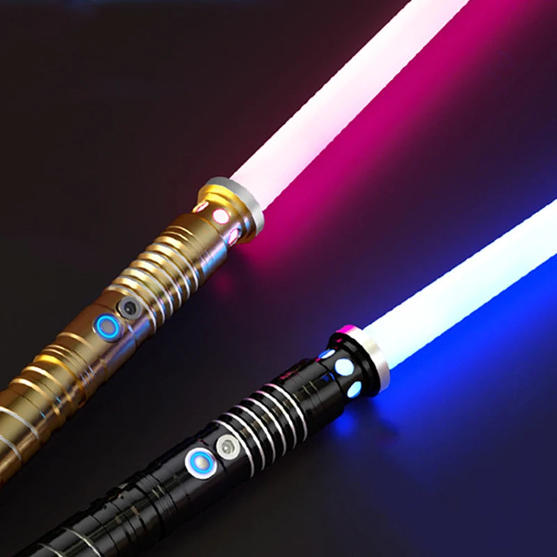 Juguete de espada láser de metal, sable de luz RGB con 7 colores, sonido, efectos Force FX, FOC Blaster, espada láser Jedi para niños, regalo
