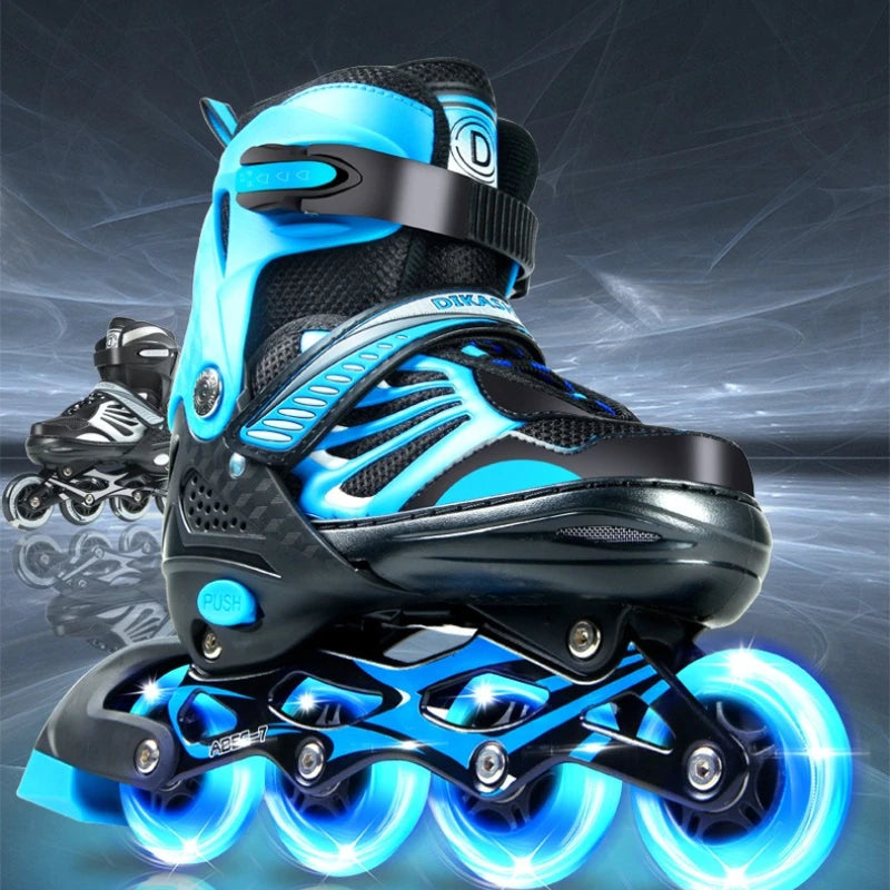 Patines en Línea Profesionales para Principiantes, Zapatos de Patinaje Transpirables con Parte Superior Flexible, Ajuste Cómodo y Suave para Adultos y Adolescentes