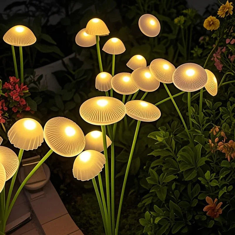 Solar Garden Lights Dual Mode LED Solar Mushroom Lights Waterproof Decor Yard Patio Pathway Jellyfish for Garden Ambiance