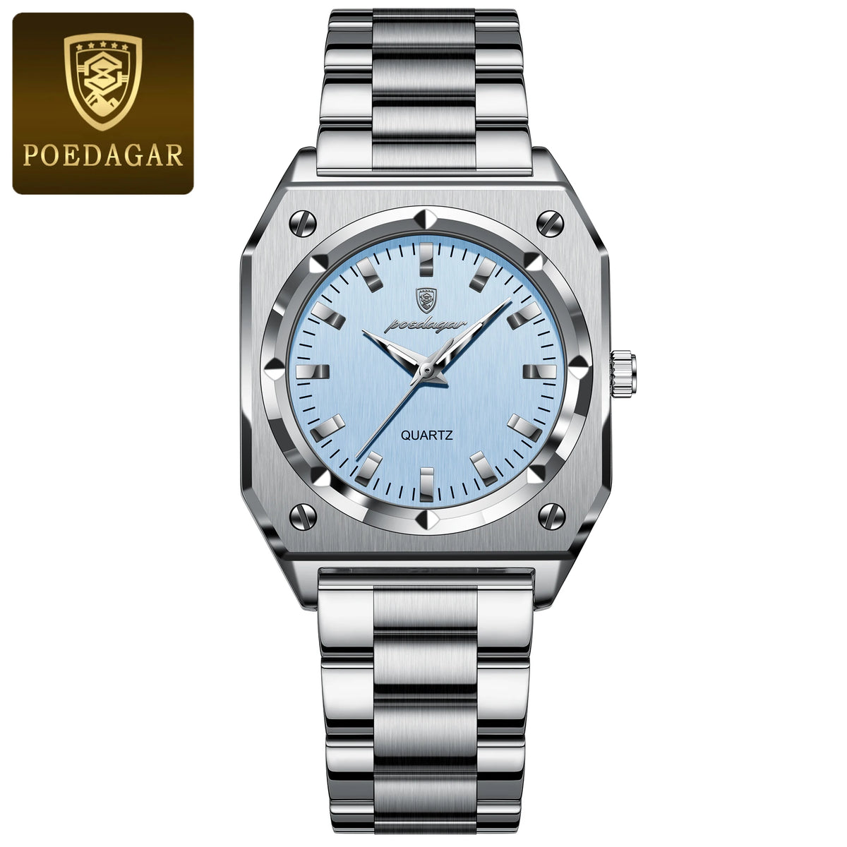 Reloj de pulsera elegante para dama POEDAGAR, resistente al agua, de acero inoxidable, luminoso, reloj de mujer exquisito, cuarzo, relojes de mujer de alta calidad