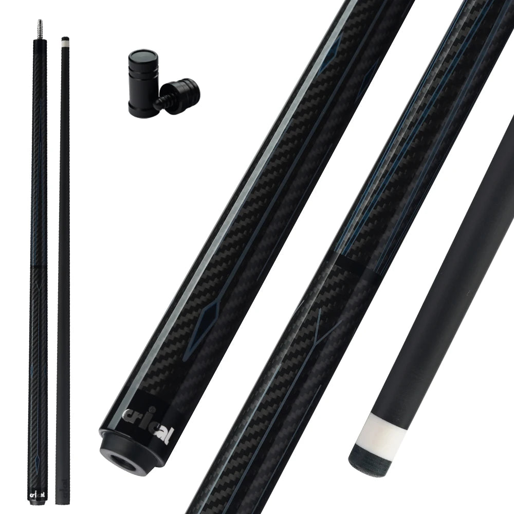 Taco de billar a tres bandas Crical con flecha de fibra de carbono, suela de 12 mm, 142 cm, taco de carbono profesional libre para billar carambola