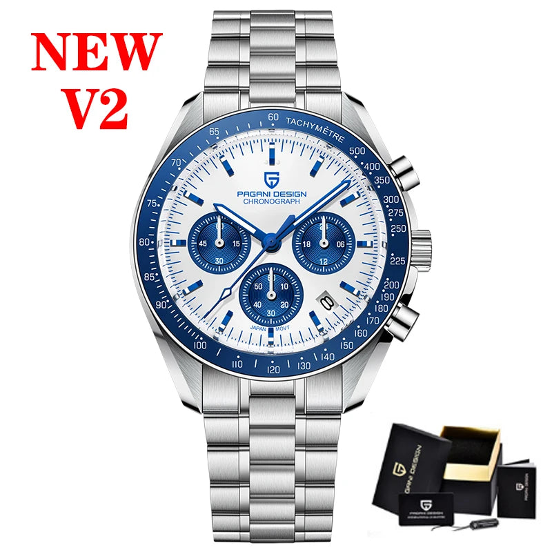 PAGANI DESIGN PD1701 Gold Luxury Men's Watches Quartz Wristwatches Chronograph VK63 Watch For Men AR Sapphire Mirror Clock Gifts