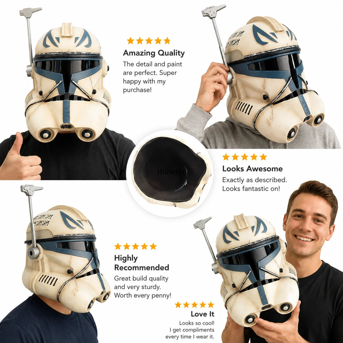 Casco de Capitán Rex de SW, máscara de fase 2, máscara de Stormtrooper para disfraz de Halloween, casco de cosplay, accesorio TK021