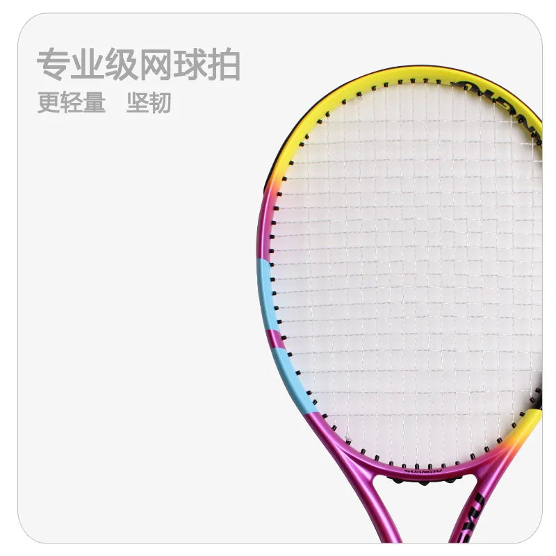 Raqueta de Tenis de Carbono Completo, Individual, Especial para Juego, Grado Profesional, Resistente a Impactos, Ultraligera, de Fibra de Carbono para Adultos