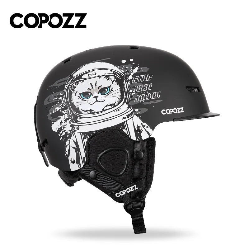 COPOZZ nuevo casco de esquí Unisex certificado medio cubierto casco de esquí antiimpacto para adultos y niños casco de Snowboard de seguridad para la nieve