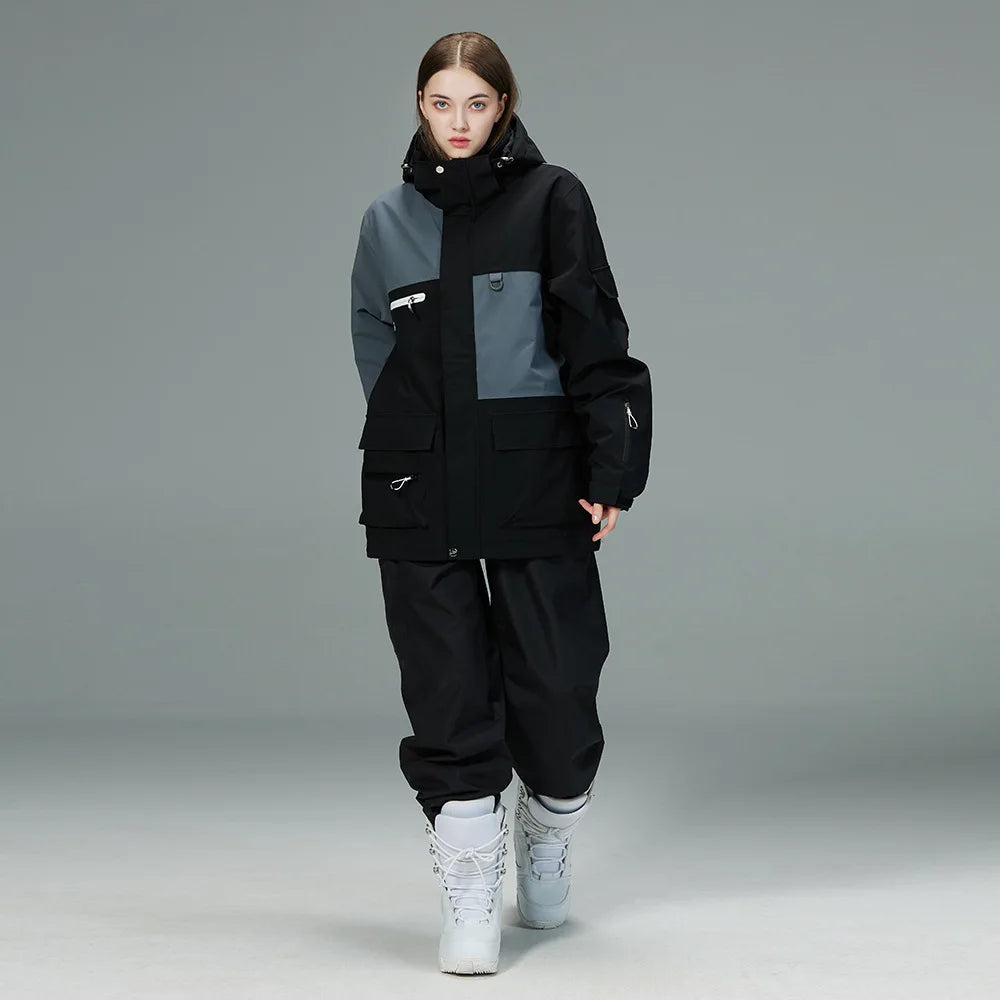 Monos de esquí y Snowboard para hombres y mujeres, traje de esquí térmico impermeable a prueba de viento, conjunto de chaqueta y pantalones de montaña, nuevo, Invierno