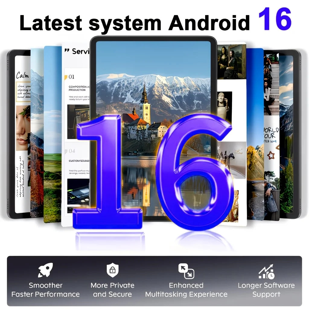 Tableta KOOMDIGI W30Pro Android 16 con pantalla táctil de 10 pulgadas, 12 GB (4 GB + 8 GB de expansión) de RAM, 128 GB de ROM + soporte para expansión de 1 TB con tarjeta TF (no incluye tarjeta TF), WIFI, batería de 5000