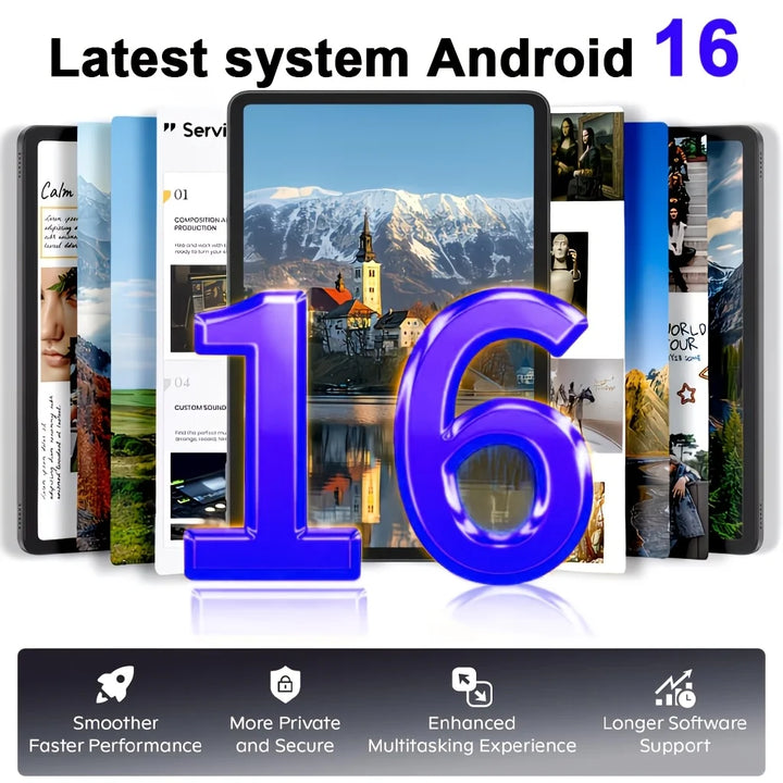 Tableta KOOMDIGI W30Pro Android 16 con pantalla táctil de 10 pulgadas, 12 GB (4 GB + 8 GB de expansión) de RAM, 128 GB de ROM + soporte para expansión de 1 TB con tarjeta TF (no incluye tarjeta TF), WIFI, batería de 5000