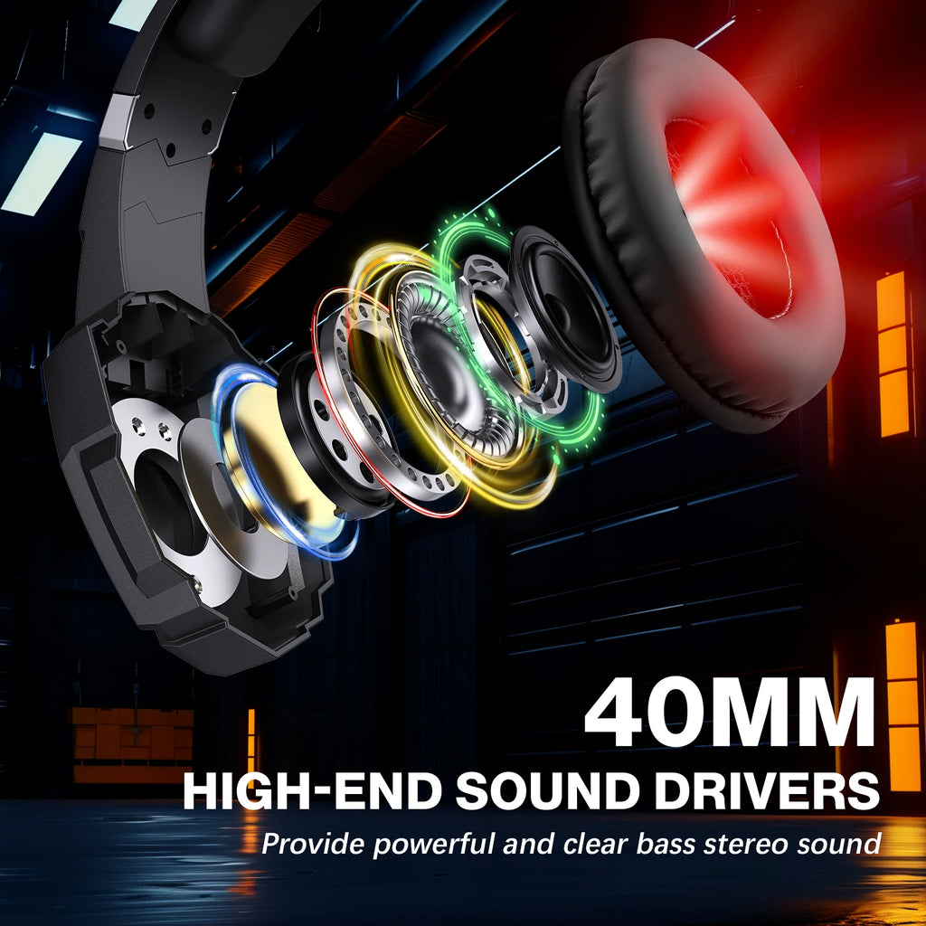 Auriculares gaming con cable G9000 Pro, micrófono con cancelación de ruido, luz LED y sonido estéreo para PS4, PC, Xbox One, Switch y mando de PS5